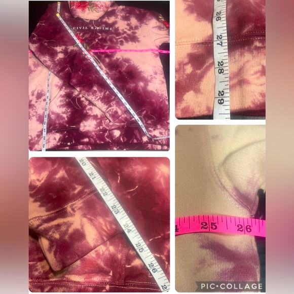BNWT CIVIL REGIME CRANBERRY MARBLE WASH LARGE MENS UNISEX TIE DYE HOODIE - Picture 12 of 16